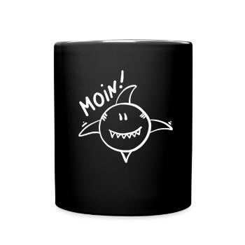 Haifisch Moin - Tasse einfarbig - Schwarz - Vorne