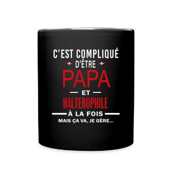 papa Et HALTEROPHILE cadeau citation - Mug uni - noir - Devant