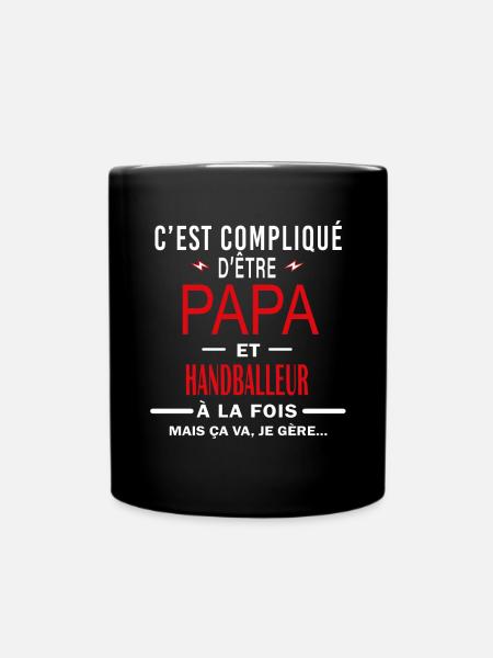 papa Et HANDBALLEUR cadeau citation - Mug uni - noir