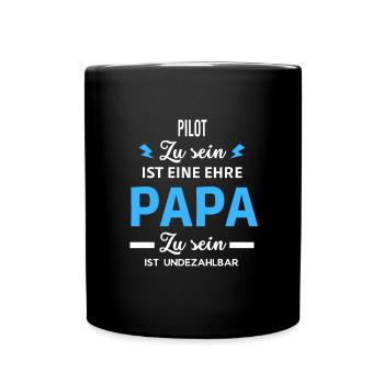 Zu sein ist eine ehre Papa ist undezahlbar Pilot - Tasse einfarbig - Schwarz - Vorne