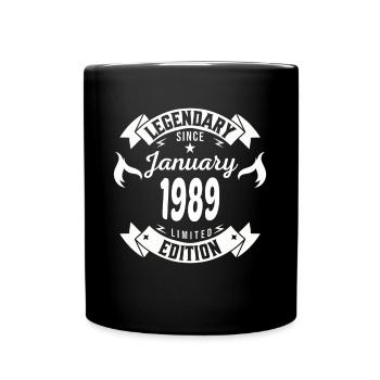 Legendär seit Januar 1989 - Tasse einfarbig - Schwarz - Vorne