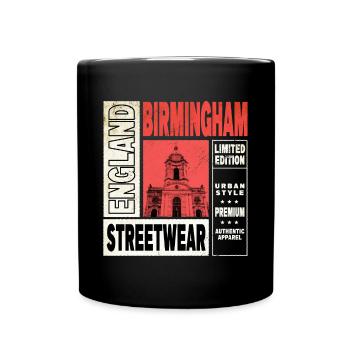 Birmingham England UK City Skyline Vintage Retro - Full Colour Mug - black - Front