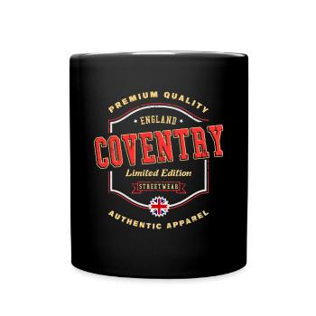 Coventry England UK Stadt Schrift Vintage Retro - Tasse einfarbig - Schwarz - Vorne