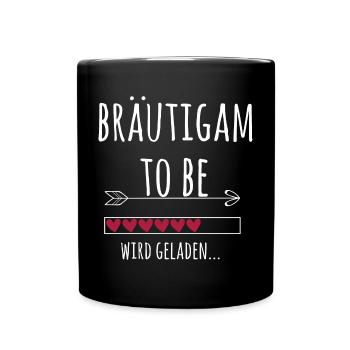 Zukünftiger Bräutigam Partnerlook Verlobung - Tasse einfarbig - Schwarz - Vorne