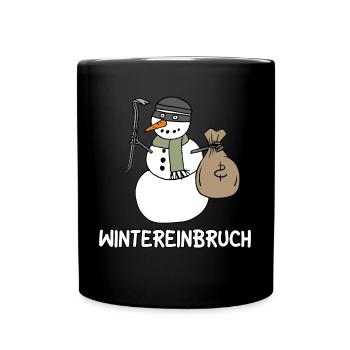 Wintereinbruch - Tasse einfarbig - Schwarz - Vorne