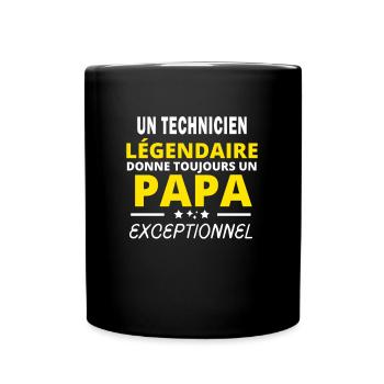 TECHNICIEN légendaire drôle papa exceptionnel - Mug uni - noir - Devant