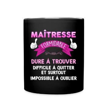 Maitresse formidable Cadeau Ecole - Mug uni - noir - Devant