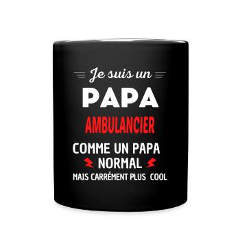 Je suis un PAPA AMBULANCIER - Mug uni - noir - Devant