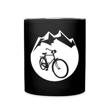 Kreis - Berg - Radfahren - (4) - Tasse einfarbig - Schwarz - Vorne