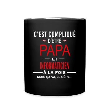 papa Et INFORMATICIEN cadeau citation - Mug uni - noir - Devant