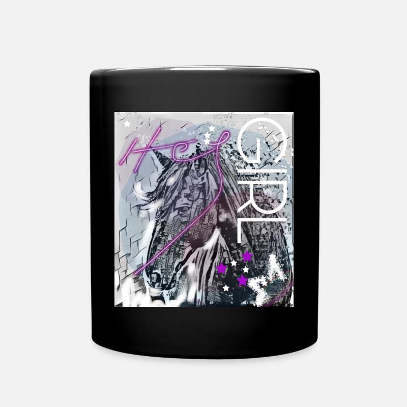 Hey Girl Tête de cheval - Mug uni - noir