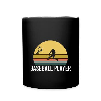 Retro Vintage Sunset Évolution Baseball - Tasse einfarbig - Schwarz - Vorne