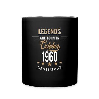 Legenden werden im Oktober 1960 geboren - Tasse einfarbig - Schwarz - Vorne