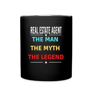The Man The Myth The Legend REAL ESTATE AGENT - Full Colour Mug - black - Front
