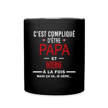 papa Et INTERNE cadeau citation - Mug uni - noir - Devant