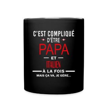 papa Et ITALIEN cadeau citation - Mug uni - noir - Devant