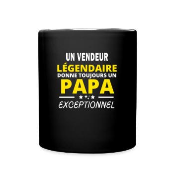 VENDEUR légendaire drôle papa exceptionnel - Mug uni - noir - Devant