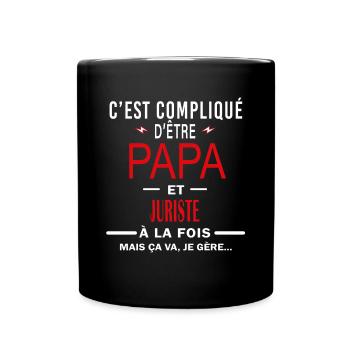 papa Et JURISTE cadeau citation - Mug uni - noir - Devant