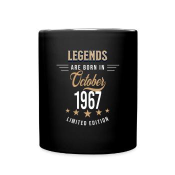 Legenden werden im Oktober 1967 geboren - Tasse einfarbig - Schwarz - Vorne