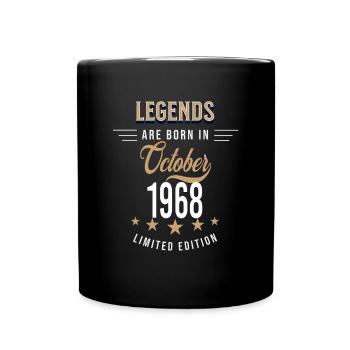 Legenden werden im Oktober 1968 geboren - Tasse einfarbig - Schwarz - Vorne