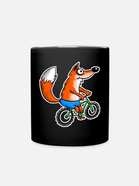 Renard avec VTT - Mug uni - noir