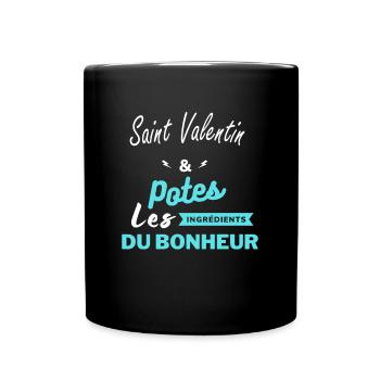potes les ingrédients du bonheur Saint Valentin - Mug uni - noir - Devant