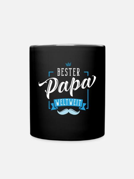 Bester Papa weltweit Vater Geschenk - Tasse einfarbig - Schwarz