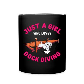 Dock Diving Design für Dog Jumping und Dock Dog - Tasse einfarbig - Schwarz - Vorne
