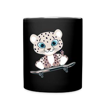 Schneeleopard - Tasse einfarbig - Schwarz - Vorne