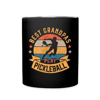 Best Grandpas play Pickleball Retirement Vintage - Full Colour Mug - black - Front