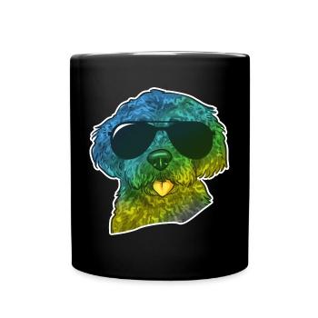 Labradoodle Dog - Full Colour Mug - black - Front