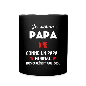 Je suis un PAPA KINE - Mug uni - noir - Devant