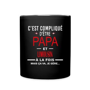 papa Et LIMOUSIN cadeau citation - Mug uni - noir - Devant