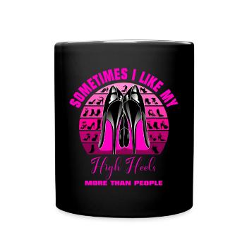 High Heels more than People - Tasse einfarbig - Schwarz - Vorne