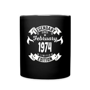 Legendär seit Februar 1974 - Tasse einfarbig - Schwarz - Vorne