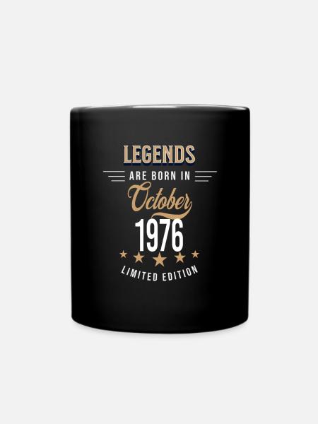 Legends are born in October 1976 - Full Colour Mug - black