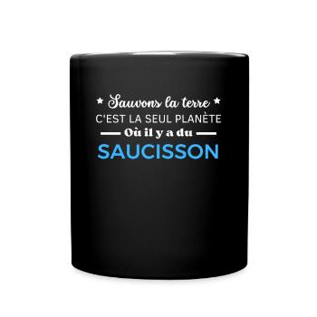 sauvons la terre c'est la seul planète - Mug uni - noir - Devant