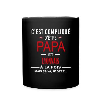 papa Et LYONNAIS cadeau citation - Mug uni - noir - Devant
