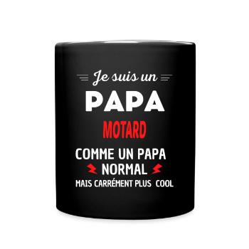 Je suis un PAPA MOTARD - Mug uni - noir - Devant