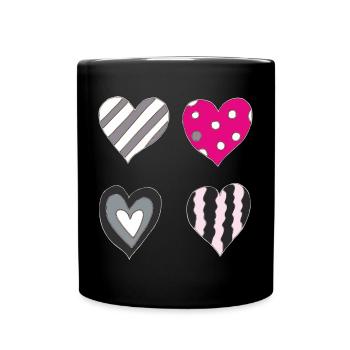 Heart Variation - Full Colour Mug - black - Front