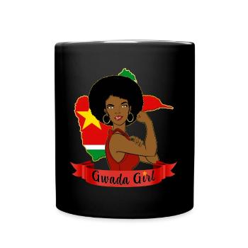 Gwada girl Guadeloupe Guadeloupean - Full Colour Mug - black - Front
