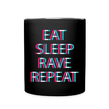 Techno Rave Festival Electro Musik Raver - Tasse einfarbig - Schwarz - Vorne