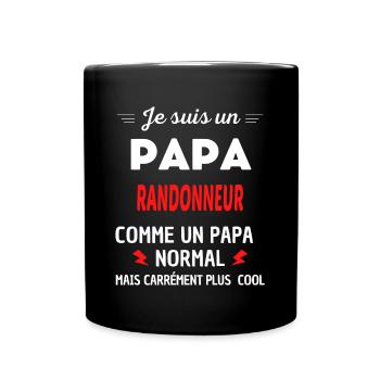 Je suis un PAPA RANDONNEUR - Mug uni - noir - Devant