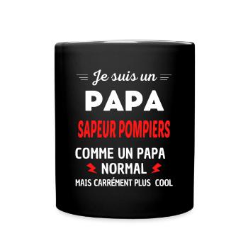 Je suis un PAPA SAPEUR POMPIERS - Mug uni - noir - Devant
