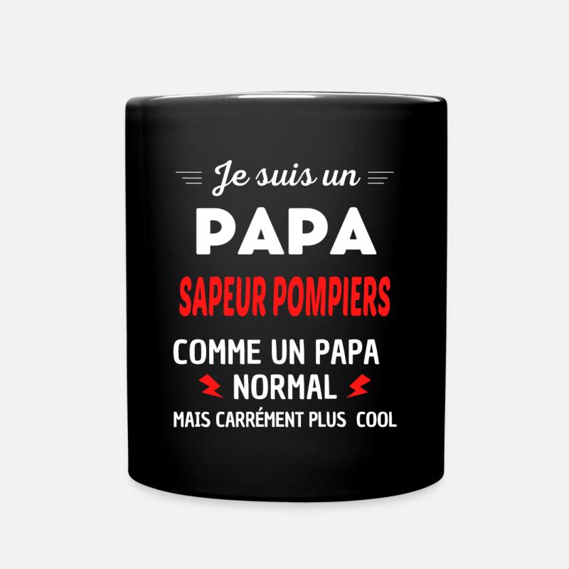 Je suis un PAPA SAPEUR POMPIERS - Mug uni - noir