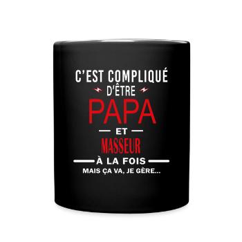 papa Et MASSEUR cadeau citation - Mug uni - noir - Devant