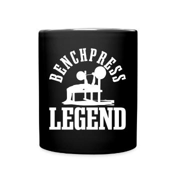 Benchpress Legend Powerlifter Fitnesstraining und - Tasse einfarbig - Schwarz - Vorne