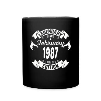 Legendär seit Februar 1987 - Tasse einfarbig - Schwarz - Vorne