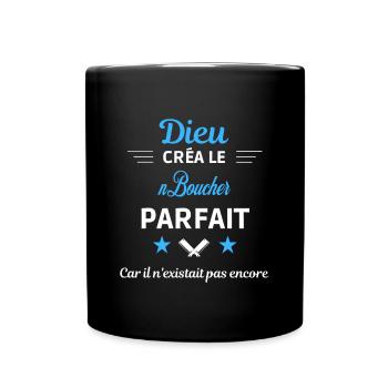 dieu créa parfait humour de bureau Boucher - Mug uni - noir - Devant