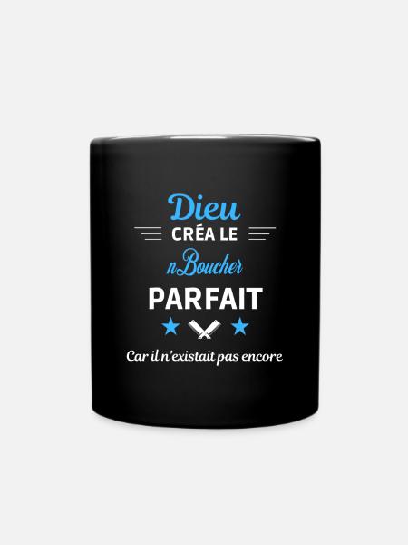 dieu créa parfait humour de bureau Boucher - Mug uni - noir